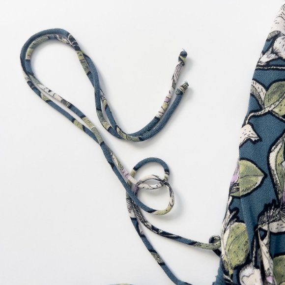 Free People | Forest Green Floral Dress | Mini Size M - Picture 4 of 4